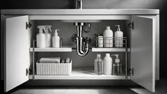 Il ripiano regolabile che raddoppia lo spazio sotto il lavabo senza forare