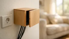 Come nascondere la multipresa e i cavi con un box in legno: ordine subito nella zona TV