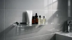 La mensola trasparente che sta su anche in doccia: si applica a pellicola e non serve forare
