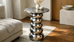 Come fare un tavolino di design con 7 ciotole in acciaio e un piatto da 30 cm