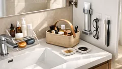 6 accessori low cost per liberare il lavabo e trovare tutto al volo, senza forare