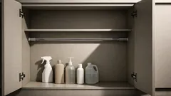 Il trucco delle barre telescopiche per raddoppiare lo spazio sotto il lavabo senza forare